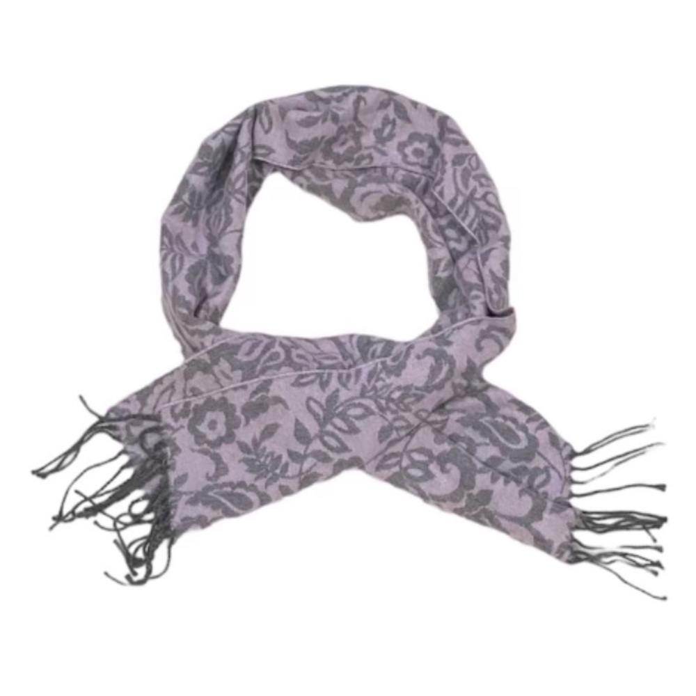 Cejon Purple Floral Print Straight Scarf